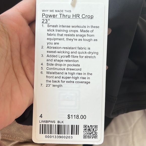 NWT❗️ Lululemon Power Thru Crop 23” - Picture 7 of 7